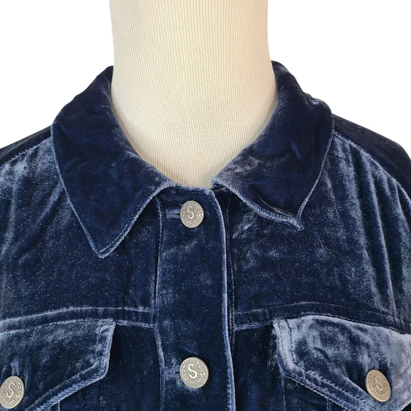 Sundance Blue Velvet Silk Blend Jacket Size Medium - Picture 5 of 15